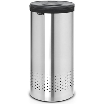 An image of Brabantia 35 Litre Matt Steel Laundry Bin with Black Plastic Lid