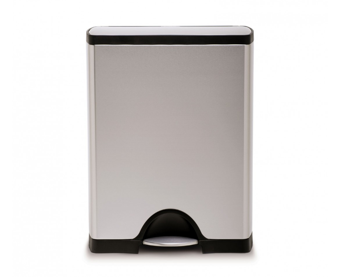 An image of Simplehuman 50 Litre Brushed Stainless Steel Rectangular Kitchen Bin