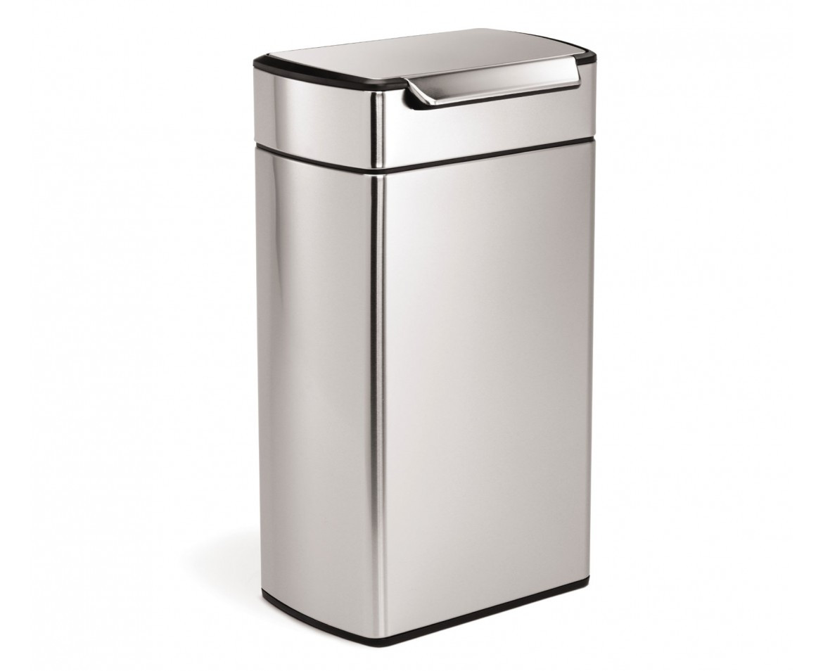 An image of Simplehuman 40 Litre Fingerprint-Proof Stainless Steel Rectangular Touch-Bar Bin