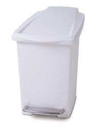 An image of simplehuman 10 litre White Bathroom Slim Pedal Bin