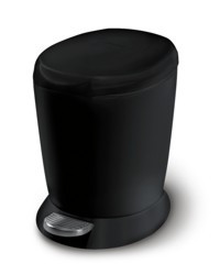 An image of simplehuman 6 litre Black Bathroom Pedal Bin
