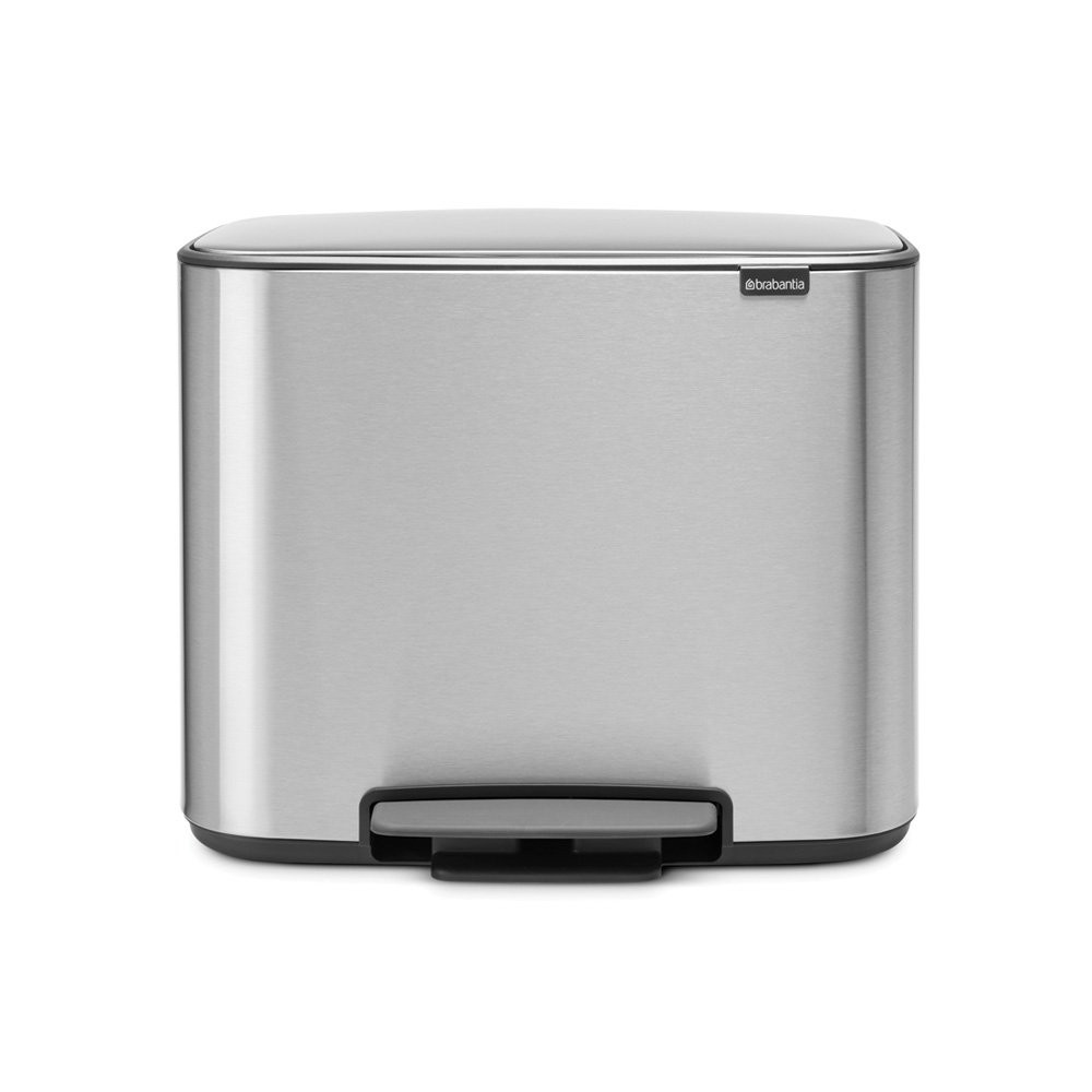 An image of Bo Pedal Bin With 1 Inner Bucket, 36 Litre - Matt Steel