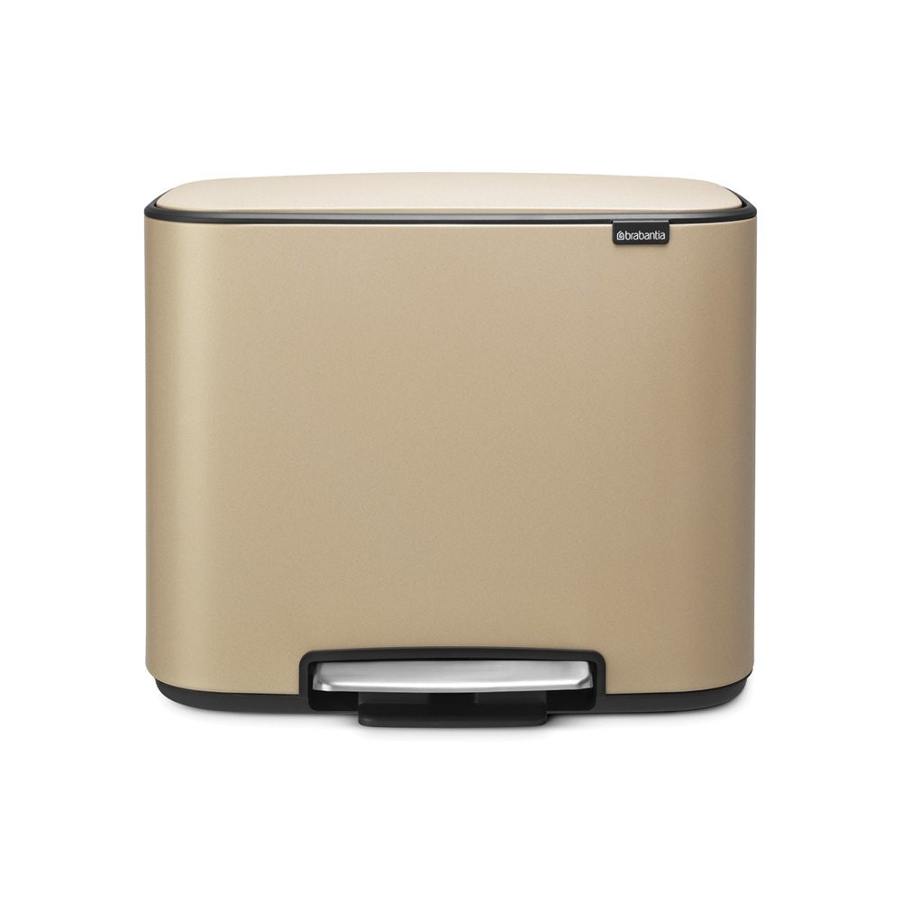An image of Bo Pedal Bin With 1 Inner Bucket, 36 Litre - Mineral Golden Beach