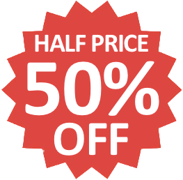 Half Price 50% off